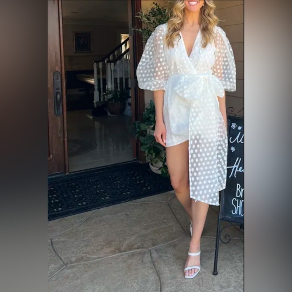 Lovers And Friends White Polka Dot Dress NEW